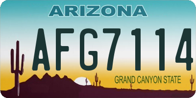 AZ license plate AFG7114