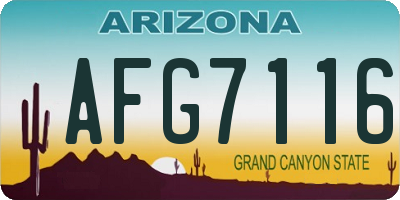 AZ license plate AFG7116