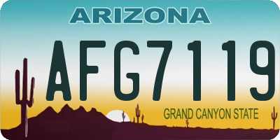 AZ license plate AFG7119