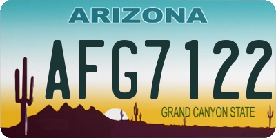 AZ license plate AFG7122