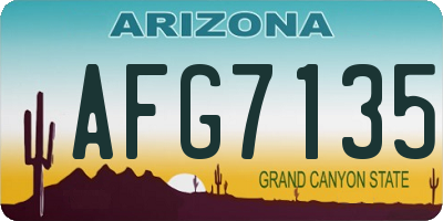 AZ license plate AFG7135