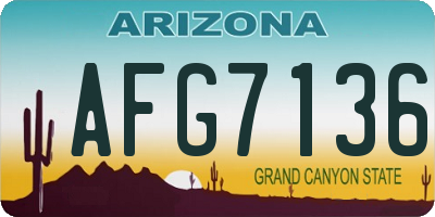 AZ license plate AFG7136