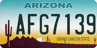 AZ license plate AFG7139