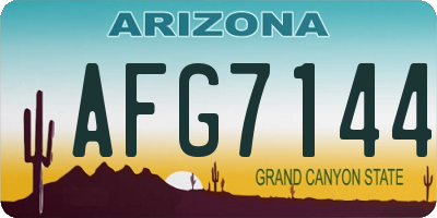 AZ license plate AFG7144