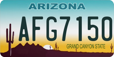 AZ license plate AFG7150