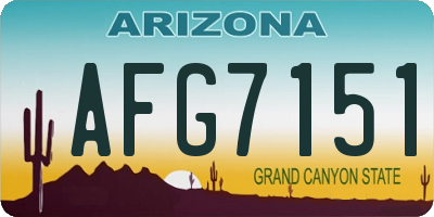 AZ license plate AFG7151