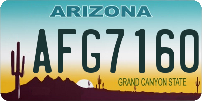 AZ license plate AFG7160