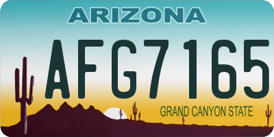 AZ license plate AFG7165