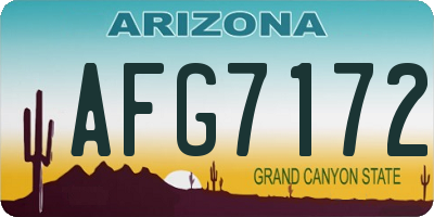 AZ license plate AFG7172