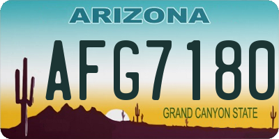 AZ license plate AFG7180