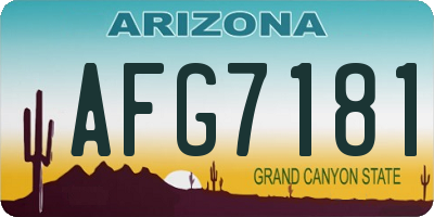 AZ license plate AFG7181
