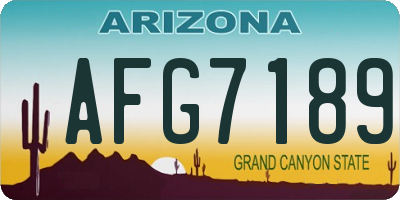 AZ license plate AFG7189