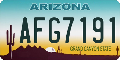 AZ license plate AFG7191