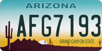AZ license plate AFG7193