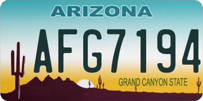 AZ license plate AFG7194
