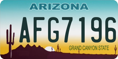 AZ license plate AFG7196