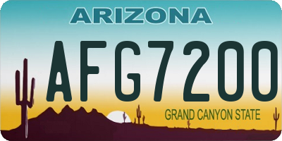 AZ license plate AFG7200