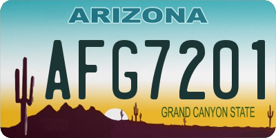 AZ license plate AFG7201