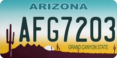 AZ license plate AFG7203