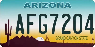 AZ license plate AFG7204