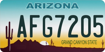 AZ license plate AFG7205