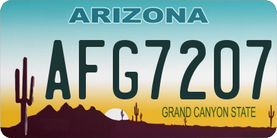 AZ license plate AFG7207
