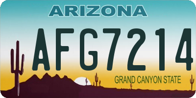 AZ license plate AFG7214