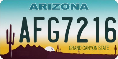 AZ license plate AFG7216
