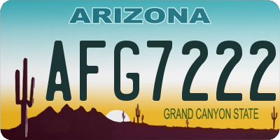 AZ license plate AFG7222