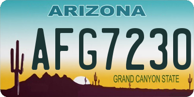 AZ license plate AFG7230
