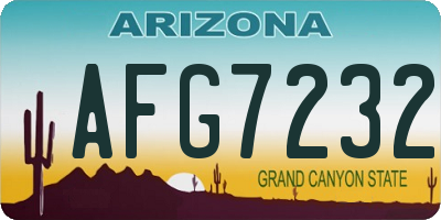 AZ license plate AFG7232
