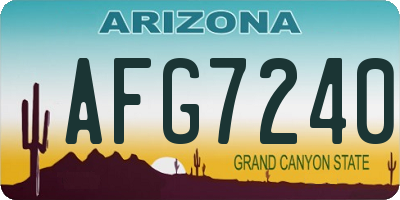 AZ license plate AFG7240