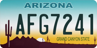 AZ license plate AFG7241