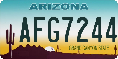 AZ license plate AFG7244
