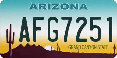 AZ license plate AFG7251