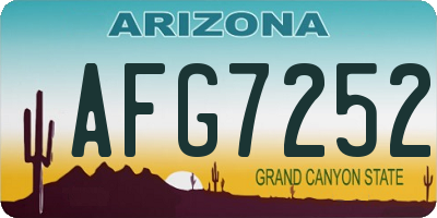 AZ license plate AFG7252