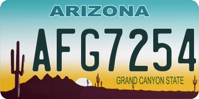 AZ license plate AFG7254