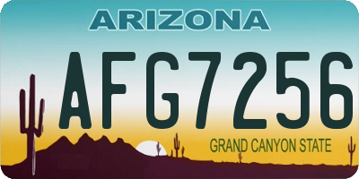 AZ license plate AFG7256
