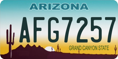AZ license plate AFG7257