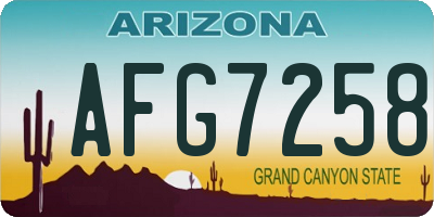 AZ license plate AFG7258