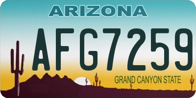 AZ license plate AFG7259
