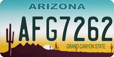 AZ license plate AFG7262