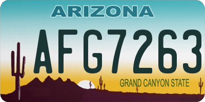 AZ license plate AFG7263