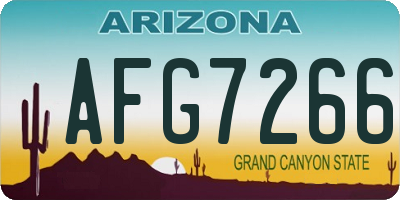 AZ license plate AFG7266