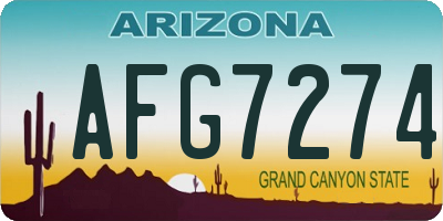 AZ license plate AFG7274