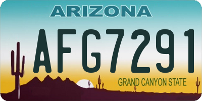 AZ license plate AFG7291