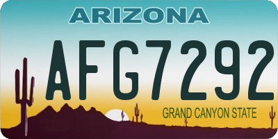 AZ license plate AFG7292