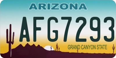 AZ license plate AFG7293