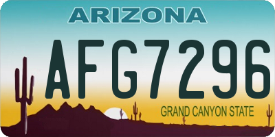AZ license plate AFG7296