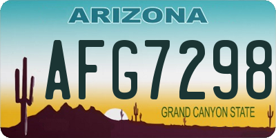 AZ license plate AFG7298